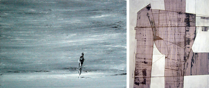 Paintings without title, mixed material on wood, 2008